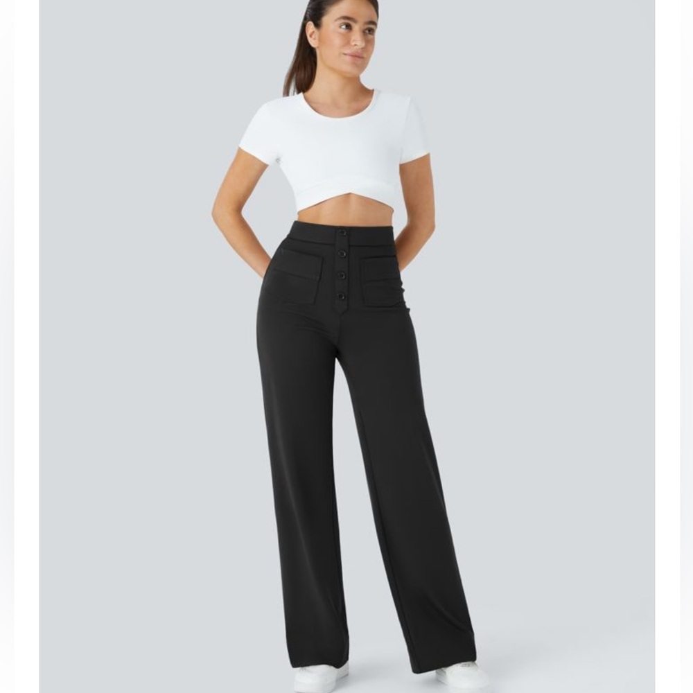 HALARA DayStretch High Waisted Pockets Straight Leg Casual Pants-‎ Large